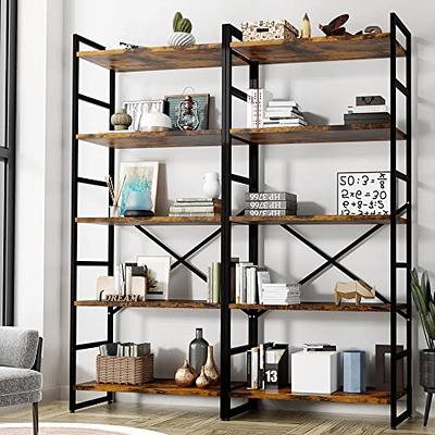  Yoobure Tree Bookshelf - 6 Shelf Retro Floor Standing Bookcase,  Tall Wood Book Storage Rack for CDs/Movies/Books, Utility Book Organizer  Shelves for Bedroom, Living Room, Home Office : Home & Kitchen
