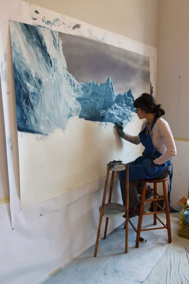 لوحات باستيل واقعية للماء والجليد Artist-zaria-forman-2