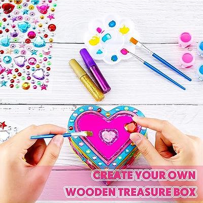 Arts and Crafts for Kids Ages 4-8 8-12, Unfinished Wood Slices with Gem  Painting Stickers Kits Children Painting Activities Kit Creative Art Toys  Party Favors for Kids Boys Girls