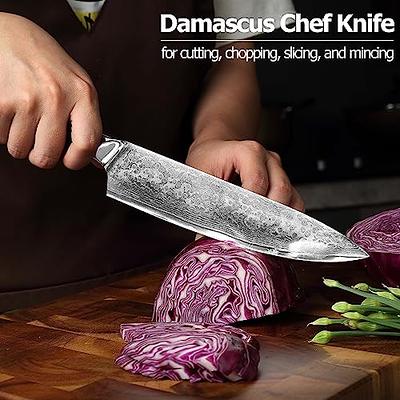 imarku Damascus Chef Knife, 8 inch Kitchen Knife Ultra Sharp