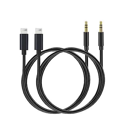 Auto Drive Lightning to 3.5 mm Plug Stereo Aux Cable, 3 ft Audio Cord, Mfi  Certified,Black