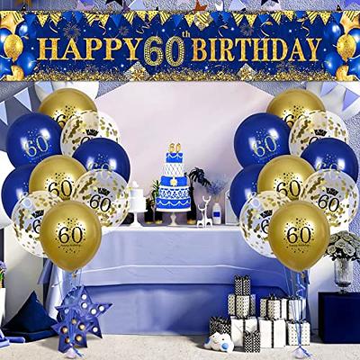 60th Birthday Decorations for Men Women Navy Blue and Gold 60th Birthday  Yard Banner and 18 PCS 60th Birthday Balloons Birthday Party Supplies for  Anniversary Birthday Party Indoor Outdoor Yard Decor -