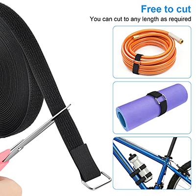 26ft Hook and Loop Straps with 30 Buckles, Adjustable Fastening Cable  Straps, Free Cut Length Cord Straps for Sewing & Cable Wire Management