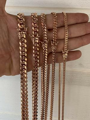 Real Solid 925 Silver & 14k Gold Mens Miami Cuban Link Bracelet 5mm Diamond  Cut