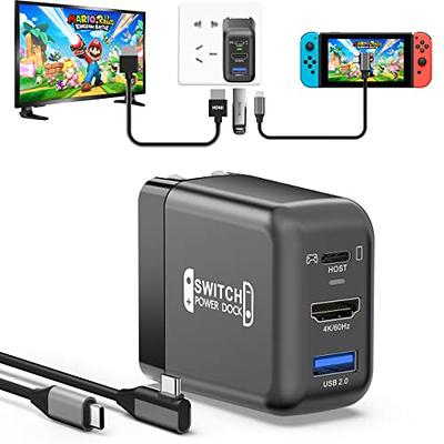 Switch HDMI Dock Adapter Compatible with Nintendo Switch/Switch OLED, Mini  Portable USB-C to 4K HDMI USB Port TV Dock Charging Docking Station Base
