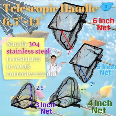 Filhome 2 Pcks 4” and 6” Aquarium Fish Net with Extendable