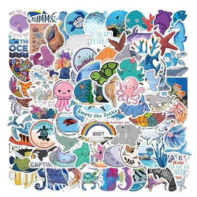 100 PCS Ocean Animal Stickers for Kids，Vinyl Stickers for Laptop