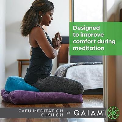 Gaiam Zafu Yoga Meditation Cushion - Ergonomic Buckwheat Hull Floor Pillow  for Posture Support, Tailored Comfort with Adjustable Filling, Carry  Handle, Versatile for Pilates and Relaxation - Black - Yahoo Shopping