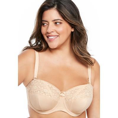 Plus Size Women's Embroidered Soft-Cup Longline Bra by Elila in