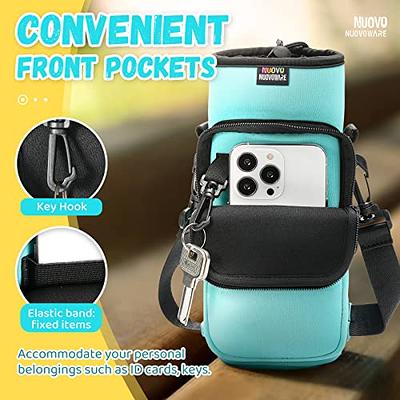 Nuovoware Water Bottle Carrier Bag, Bottle Pouch Holder, Adjustable Shoulder Hand Strap 2 Pocket Sling Neoprene Sleeve Sports Water Bottle Accessories