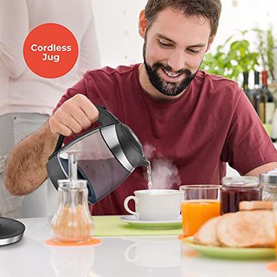 Mueller Ultra Kettle: Model No. M99S 1500W Electric Kettle with SpeedBoil Tech 1.8 Liter Cordless with LED Light Borosilicate Glass Auto Shut-Off