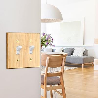 Pinkunn 10 Pieces Solid Wood Light Switch Plate Outlet Covers Bamboo Wooden  Decorative Wall Plate for Bedroom Kitchen Home (Double Toggle) - Yahoo  Shopping