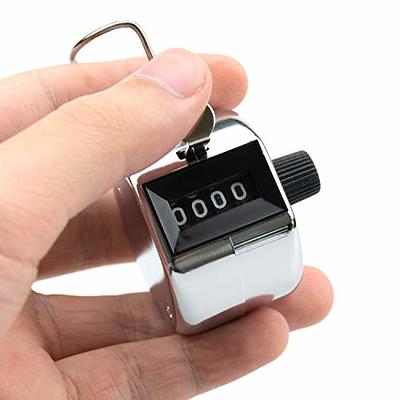 Ktrio 4 Digit Number Tally Counter Lap Counter Hand Tally Counter Clicker  Silver Handheld Tally Counter Digit Tally Counter Metal Mechanical Counter