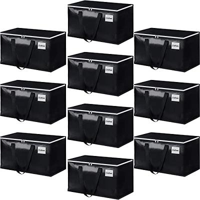 Extra Large Storage Bags Black Moving Bags Totes with Zippers for