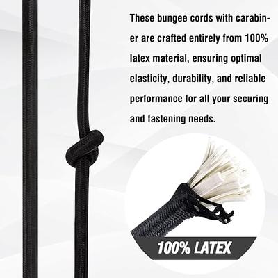 Bungee Cord with Carabiner, Elastic Rope Buckle Hook, Heavy Duty Durable  Elastic