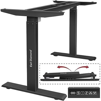 vivo Manual 71 x 30 Stand Up Desk, Rustic Vintage Brown Table Top, Black Frame