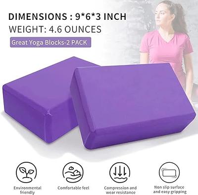 Yoga Block and Yoga Strap Set, High Density Yoga Blocks, 9×6×3