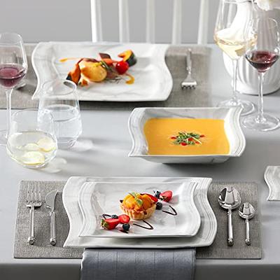 MALACASA 30-Piece White Porcelain Dinnerware in the Dinnerware