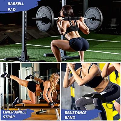  Gym Barbell Pad Set for Women and Men Gym Equipment, Barbell  Pad Gym Essentials Women, Gym Accessories for Women with Barbell Pad,  Resistance Bands, Ankle Safety Straps, Lifting Strap and