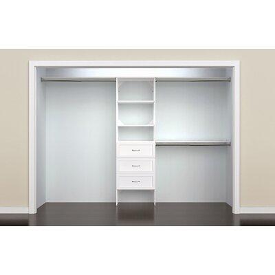 Selectives 60 in. W - 120 in. W White Reach-In Tower Wall Mount 6-Shelf  Wood Closet System