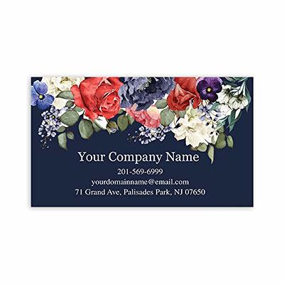 Simple Custom Premium Business Cards 500 Pcs Full Color - White Front-White Back (129 lbs. 350gsm-Thick Paper), Made in The USA