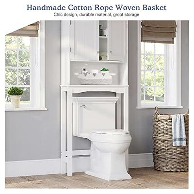 Honey Can Do Decorative Over The Toilet Space Saver with Woven Baskets - White