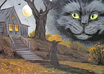 black cat haunted house