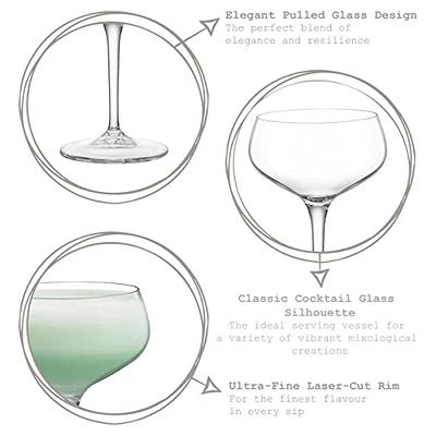 Bormioli Rocco Bartender 8 oz. Novecento Art Deco Martini Cocktail Glasses (Set of 6)