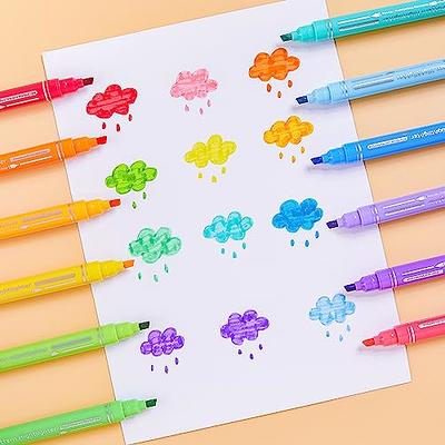 AECHY 12PCS Colored Dual Tip Pens with 10 Curve Shapes & 12 Colors for  Journaling and Note Taking