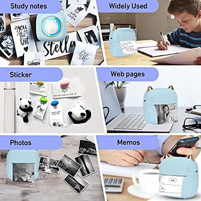 HuiJuKeJi Mini Sticker Printer Bluetooth Smart Pocket Inkless Thermal  Printer with 11 Rolls Thermal Paper and Sticker for iOS&Android, Portable