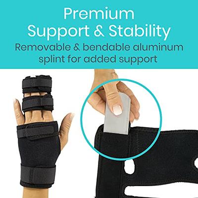 Trigger Finger Splint Brace - Middle, Pinky, Pointer, Ring And Thumb  Support - Palm Strap Included - Straighten Curved Or Broken Fingers -  Adjustable
