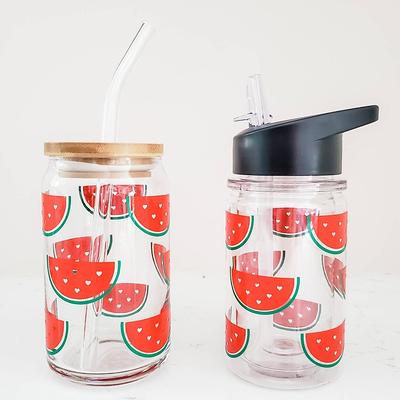 Strawberry Iced Coffee Cup with Lid & Straw, 16oz Tumbler