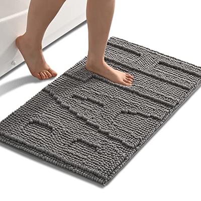 Gorilla Grip Bath Rug 24x17, Thick Soft Absorbent Chenille, Rubber Backing  Quick Dry Microfiber Mats, Machine Washable Rugs for Shower Floor, Bathroom