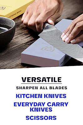 Knife Sharpener - 4 Stage Sharpening Tool with 800 Grit Professional  Whetstone | Scissor Blade Slot | Knife Sharpeners for Kitchen & Pocket  Knives 