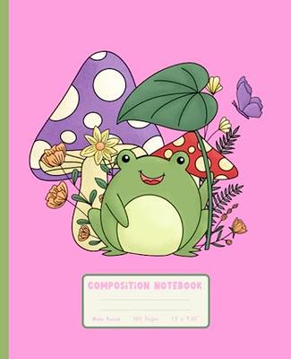 Composition Notebook: Cute Frog With Mushroom Hat: College Ruled lined  Paper Journal