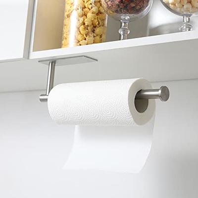 Taozun Self Adhesive Paper Towel Holder - Under Cabinet Paper Towel Rack  for Kitchen and Bathroom, SUS304 Brushed Stainless