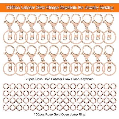 20pcs Keychain Clips for DIY Crafts, Swivel Snap Hooks with Key Rings,  Lobster Claw Clasp for Key Ring Clip Lanyard, Jewelry Making,Halloween