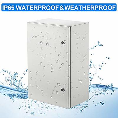 VEVOR Steel Electrical Box 16 x 12 x 8 Electrical Enclosure Box 304  Stainless Steel Electronic Equipment Enclosure Box IP65 Weatherproof  Wall-Mounted Metal Electrical Enclosure with Mounting Plate