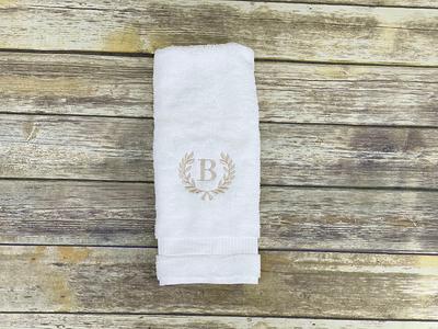 Kaufman - Personalized Hotel Quality Towels Embroidered (2 Bath Towel, 2 Hand Towel, & 2 Fingertip) White Towel 6 PC Set with Monogrammed Letter