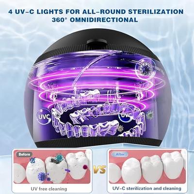 Voraiya Ultrasonic UV Cleaner for Dentures Aligner Retainer Whitening Trays  Night Dental Mouth Guard Toothbrush Head Ultrasonic Cleaner Machine for all  dental Appliances Jewelry Diamonds