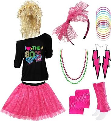 Z-Shop 80s Costumes Outfit Accessories for Women - 1980s Shirts Clothes,Leg  Warmers,Rocker Wigs,Madonna Tutu for Halloween (X-Large, Hot Pink) - Yahoo  Shopping