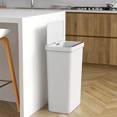 JHZWD Touchless Trash Can 2.8 Gallon, Small Automatic Garbage Can with Lid,  Waterproof Narrow Trash Bin for Bathroom Office Bedroom Living Room - White  - Yahoo Shopping