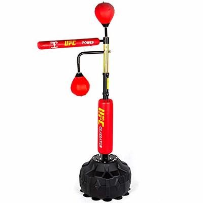 Boxing Training Kit - Punching Bag Spinning Bar, Reflex Ball & 360°Rotating  Rod Free Standing Design Adjustable Height for Adults & Kids（Black White）