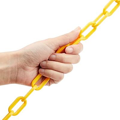 Stockroom Plus 100 Foot Yellow Plastic Safety Chain, Weatherproof Barrier Links for Fence, Gate, Crowd Control (1.5 inch Links)