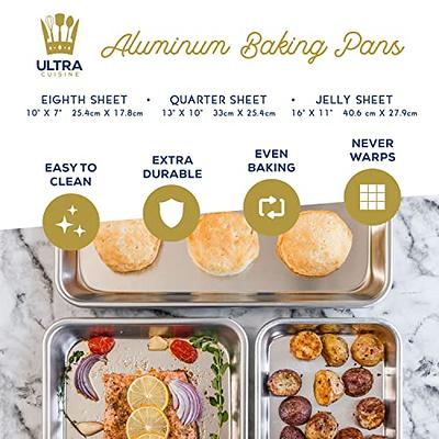 Potchen Sheet Pan Set Cookie Sheet Cooking Baking Sheet Toaster Oven Pans  Stainless Steel Tray Barbecue Grill Pan Rectangle and Dishwasher Safe, 9 x