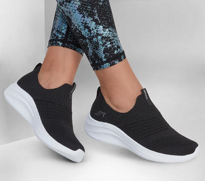 Skechers Ultra Flex 3.0 Classy Charm Sneaker Size 6.5 Black/White Textile/Synthetic Machine Washable Yahoo Shopping
