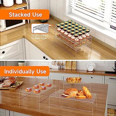 3-tier Stackable Cooling Rack, Stainless Steel Wire Cooking Rack, Used For  Cooking/baking/cooling, Foldable, Dishwasher & Oven Safe