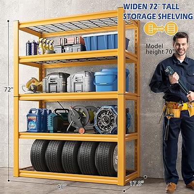 REIBII 40 Wide Garage Storage Shelves Heavy Duty Shelving Unit,72 Tall  Garage Shelving for Storage with 5 Tier Adjustable Metal Wire Shelving Unit