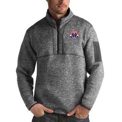 Men's Antigua Black/Charcoal New York Jetss Metallic Logo Big & Tall  Generation Quarter-Zip Pullover Top