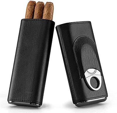 Heavyweight 6.25 in. Metal Cigar Ashtray with 4-Cigars, Black Matte